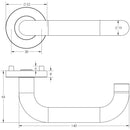Frelan - Orbit 19mm Dia Lever Door Handles On Round Rose - Satin Stainless Steel - JSS13 - Choice Handles