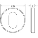 Frelan - Standard Profile Keyhole Escutcheon 52mm x 8mm -  Grade 201 , Satin Stainless Steel - JSS16 - Choice Handles