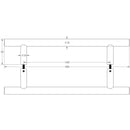 Frelan - 32mm Guardsman Pull Handles B2B Fixing 1200x32x1000mm - Satin Stainless Steel - JSS521C - Choice Handles
