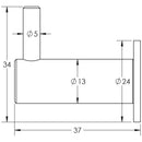 Frelan - Robe Hook  - Satin Stainless Steel - JSS664 - Choice Handles