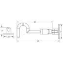Frelan - Cabin hook 300mm  - Satin Chrome - JV110GSC - Choice Handles