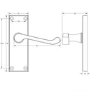 Frelan - Scroll Door Handles On Backplate - Latch - Satin Chrome - JV11LSC - Choice Handles