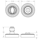 Frelan - Parisian Bathroom Turn & Release - Polished Nickel - JV2652PN - Choice Handles
