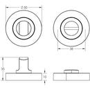 Jedo Designer Turns & Releases 50mm Round Rose no Indicator 50x10mm Dark Bronze - JV2666DB - Choice Handles