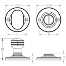 Frelan - Round Bathroom Turn & Release,  40mm Diameter - Polished Chrome - JV2680PC - Choice Handles