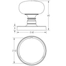 Frelan - Mushroom Mortice Door Knob  - Satin Chrome - JV35BSC - Choice Handles
