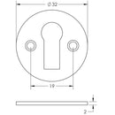 Frelan - Standard Profile Round Keyhole Escutcheon - Polished Brass - JV41PB - Choice Handles