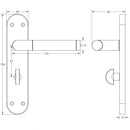 Frelan - Twin Door Handles On Backplate - Latch - Dual Finish - Polished Chrome & Satin Chrome - JV437PCSC - Choice Handles