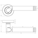 Frelan  - Arkus Door Handles On Round Rose  - Satin Chrome/Polished Chrome - JV760PCSC - Choice Handles