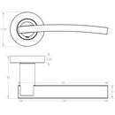 Frelan  - Modena Door Handles On Round Rose  - Black Nickel/Polished Chrome - JV780PCBN - Choice Handles