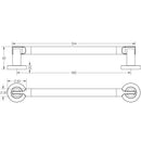 Frelan - Pull Handle On Rose 224mm x 19mm - Polished Chrome/Satin Chrome  - JV791PCSC - Choice Handles