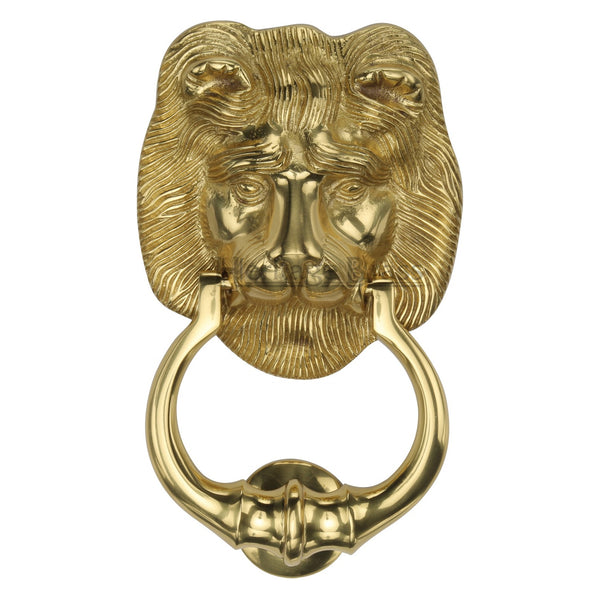Heritage Brass Lion Knocker Polished Brass finish - K1210-PB - Choice Handles