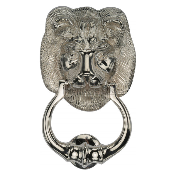 Heritage Brass Lion Knocker Polished Nickel - K1210-PNF - Choice Handles