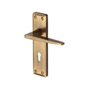 Heritage Brass Door Handle Lever Lock Kendal Design Antique finish - KEN6800-AT - Choice Handles