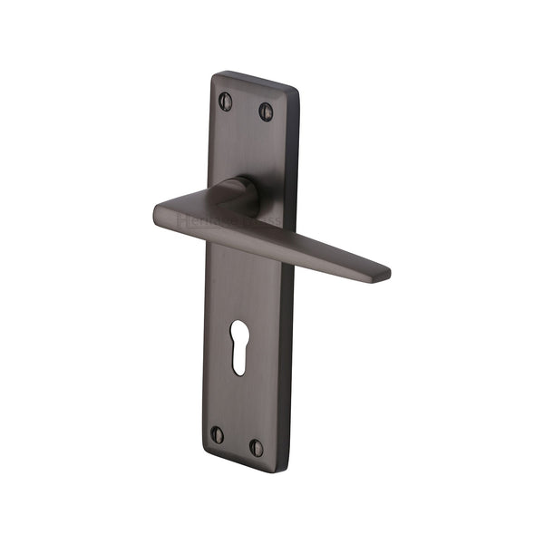 Heritage Brass Door Handle Lever Lock Kendal Design Matt Bronze finish - KEN6800-MB - Choice Handles