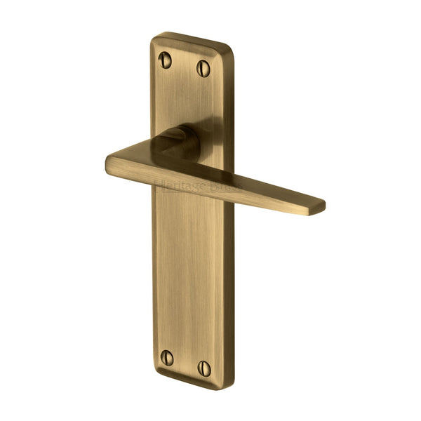 Heritage Brass Door Handle Lever Latch Kendal Design Antique finish - KEN6810-AT - Choice Handles