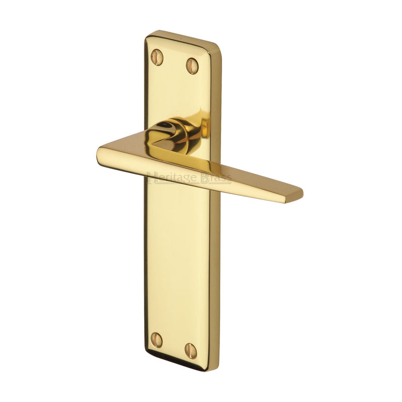 Heritage Brass Door Handle Lever Latch Kendal Design Polished Brass finish - KEN6810-PB - Choice Handles
