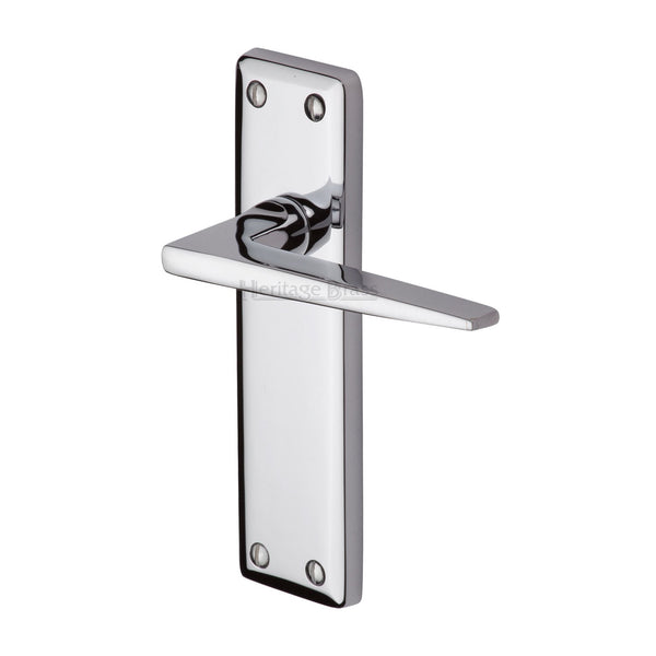 Heritage Brass Door Handle Lever Latch Kendal Design Polished Chrome finish - KEN6810-PC - Choice Handles