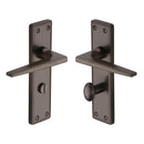 Heritage Brass Door Handle for Bathroom Kendal Design Matt Bronze finish - KEN6830-MB - Choice Handles