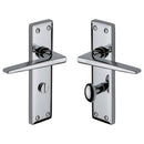 Heritage Brass Door Handle for Bathroom Kendal Design Polished Chrome finish - KEN6830-PC - Choice Handles