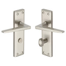 Heritage Brass Door Handle for Bathroom Kendal Design Satin Nickel finish - KEN6830-SN - Choice Handles