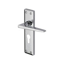 Heritage Brass Door Handle for Euro Profile Plate Kendal Design Polished Chrome finish - KEN6848-PC - Choice Handles