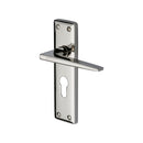 Heritage Brass Door Handle for Euro Profile Plate Kendal Design Polished Nickel finish - KEN6848-PNF - Choice Handles