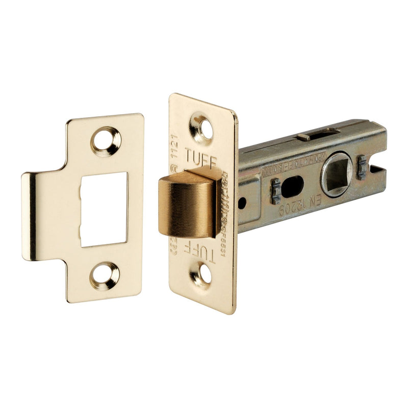 Spira Brass - Bolt Through Tubular latch CE 3" - 76mm  - Electro Brass - LAL0082EB - Choice Handles