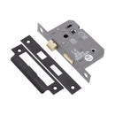 Spira Brass - 2.5" CE 3 Lever Bathroom Lock FD60 - Matt Black - LAL1422BLK - Choice Handles