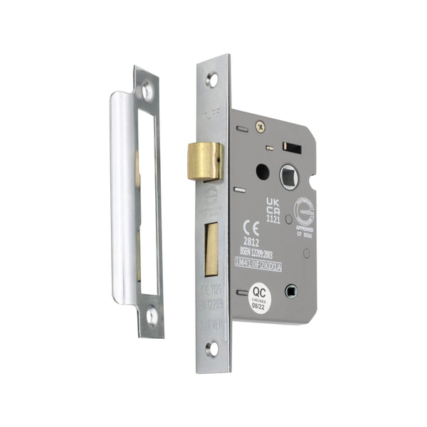 Spira Brass - 3" CE 3 Lever Bathroom Lock FD60 - Polished Nickel - LAL1423PN - Choice Handles