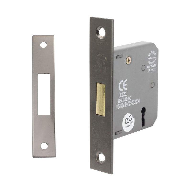 Spira Brass - 2.5" CE 3 Lever Dead Lock  - Black Nickel - LAL1434BN - Choice Handles