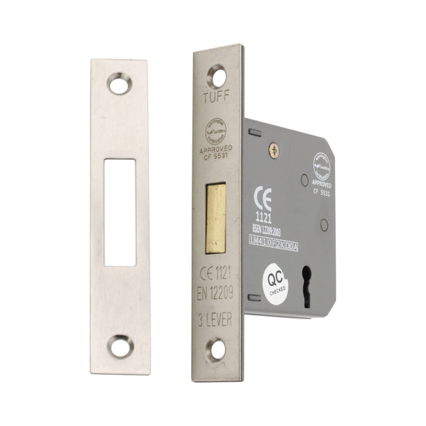 Spira Brass - 2.5" CE 3 Lever Dead Lock  - Polished Chrome - LAL1434PC - Choice Handles