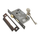 Spira Brass - 2.5" CE 3 Lever Mortice Sash Lock FD60 - Aged Bronze - LAL1450ABZ - Choice Handles