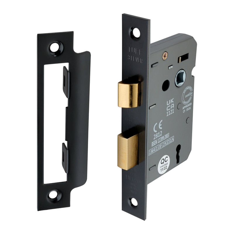 Spira Brass - 2.5" CE 3 Lever Mortice Sash Lock FD60 - Gunmetal Grey - LAL1450GG - Choice Handles