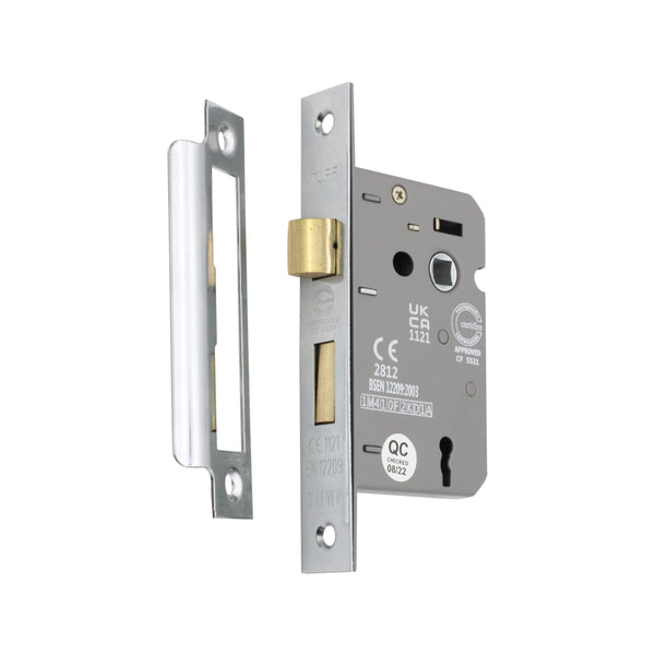 Spira Brass - 3" CE 3 Lever Mortice Sash Lock FD60  - Polished Nickel - LAL1451PN - Choice Handles