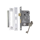 Spira Brass - 2.5" CE 3 Lever Mortice Sash Lock FD60 - Satin Chrome - LAL1450SC - Choice Handles