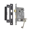Spira Brass - 3" CE 3 Lever Mortice Sash Lock FD60  - Matt Black - LAL1451BLK - Choice Handles