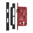 CE EuroProfile Lock Single Through (72mm Centre) Matt Black Finish - LAL1631-BLK - Choice Handles