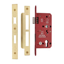 CE EuroProfile Lock Single Through (72mm Centre) Satin Brass Finish - LAL1631-SB