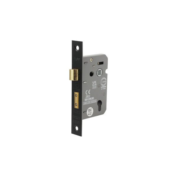 Spira Brass - 3" CE Euro Profile Mortice Sash Lock - Matt Black - LAL5010BLK