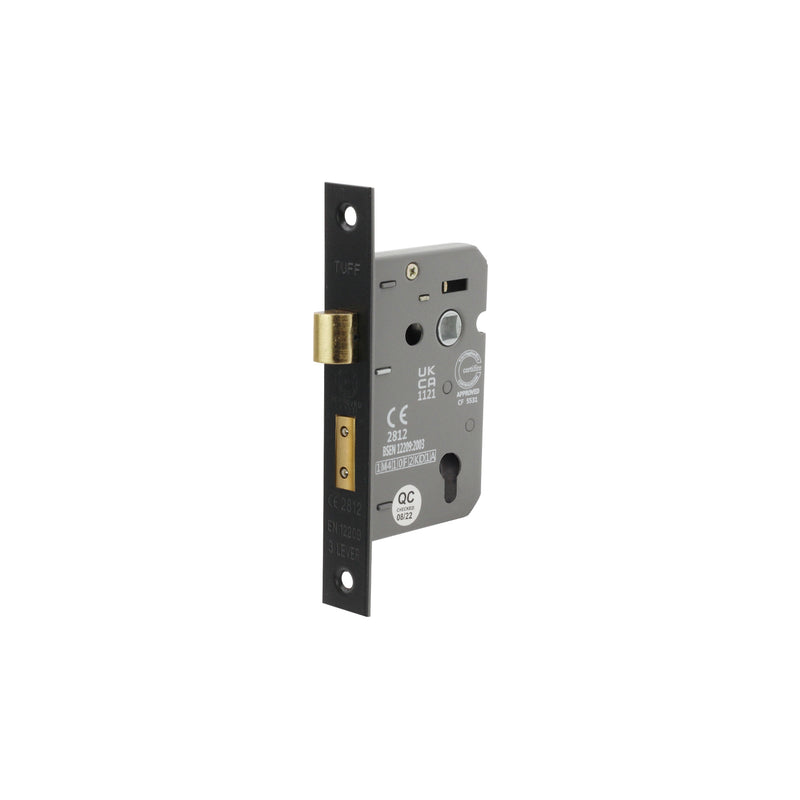 Spira Brass - 3" CE Euro Profile Mortice Sash Lock - Matt Black - LAL5010BLK