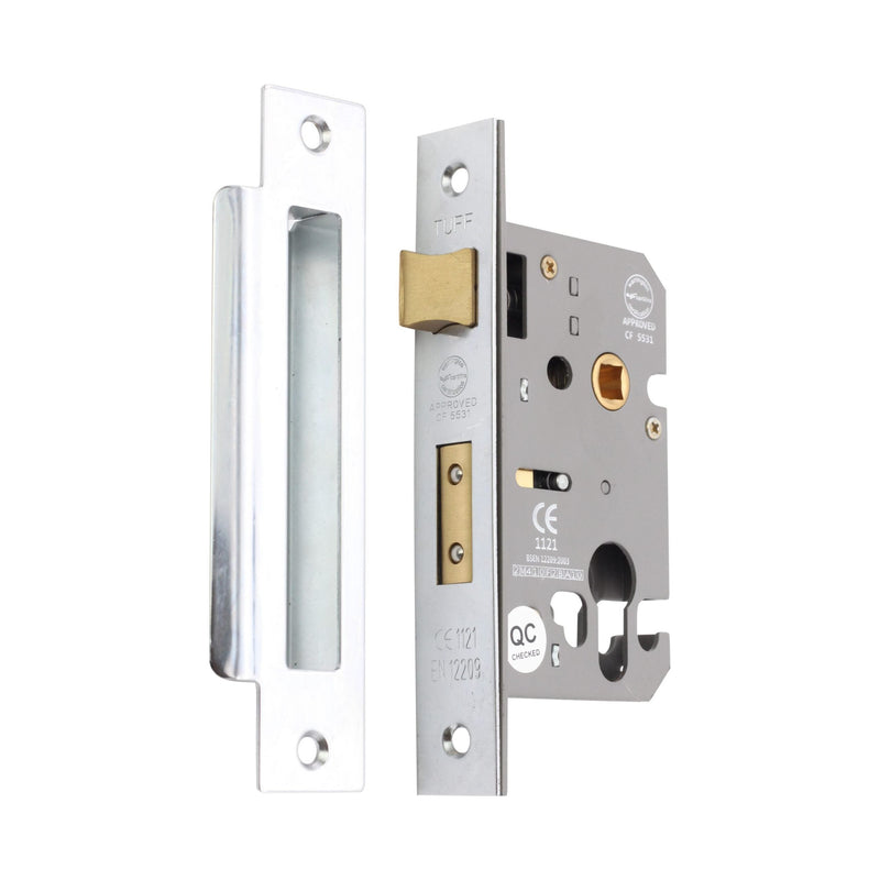 Spira Brass - 3" CE Euro Profile Mortice Sash Lock  - Polished Chrome - LAL5010PC - Choice Handles