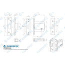 Eurospec - Easi T 5 Lever BS Deadlock 76mm - PVD - LDB5530PVD - Choice Handles