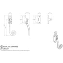 Carlisle Brass - Locking Casement Fastener C/W Key - Right Hand - Black Antique - LF1006RH - Choice Handles