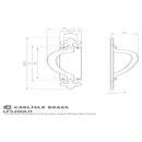 Carlisle Brass - Offset Pull Handle On Backplate Right Hd 260 x 45 mm - Black Antique - LF5260RH - Choice Handles