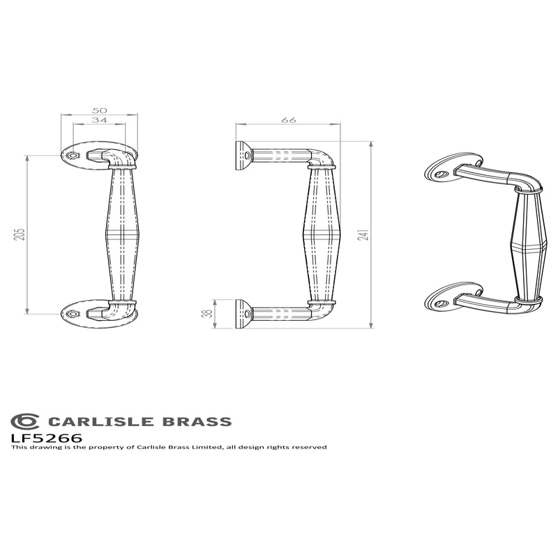 Carlisle Brass - Offset Pull Handle On Rose - Black Antique - LF5266 - Choice Handles