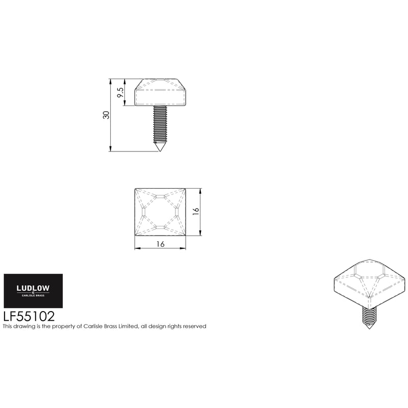 Carlisle Brass - Door Stud 15mm - Black Antique - LF55102
