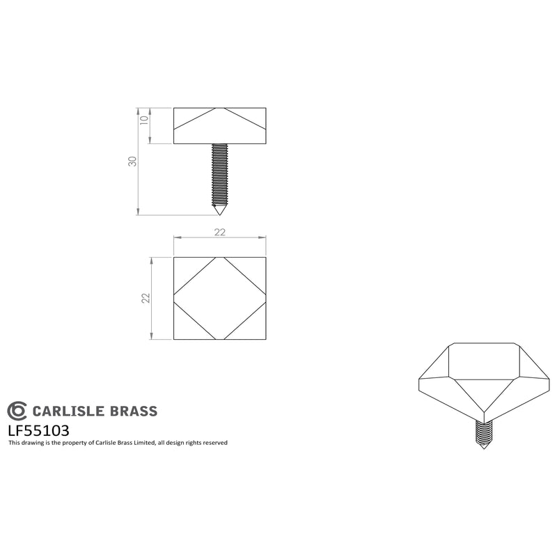 Carlisle Brass - Door Stud Large 23mm - Black Antique - LF55103