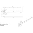 Carlisle Brass - 12 Sword Hinge 305mm - Black Antique - LF5519A - Choice Handles