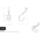 Carlisle Brass - Hat and Coat Hook - Black Antique - LF5526 - Choice Handles